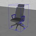 Gray Modern Office Chair With High Back Metal Armrests And Swivel Wheels