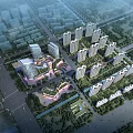 Aerial Planning of Modern Urban Residential Complex with High Rise Buildings Green Spaces and Roads