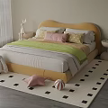 Lovely Soft Upholstered Children Bed For Cozy Bright Modern Kids Bedroom Home Furniture Decoration