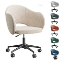 Office Desk Chair Combination With Armrest Design Multiple Colors Beige Blue Orange Green Caster Wheels