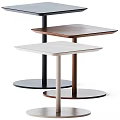 Modern Side Tables With Round Bases Square Tops And Different Color Designs 3d model