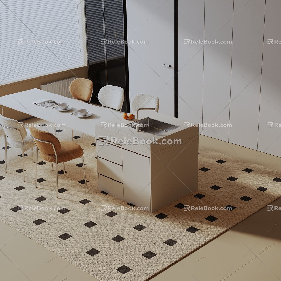 Modern dining table 3d model