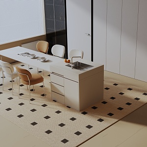 Modern dining table 3d model