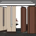 Modern Decorative Room Divider Screens With Beige Brown Panels And Metal Frames