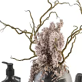 Elegant Decorative Ornament Set With Vase Branches Scented Candles And Boxes 3d model