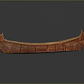 Traditional Wooden Watercraft With Classic Canoe Shape And Interior Wooden Seats