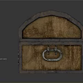 Vintage Wooden Chest With Metal Straps Clasps And Decorative Lock Design