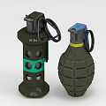 Military Weapon Hand Grenades Featuring M36 Model With Green Design And Blue Top