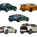 Variety of BMW Cars Showcasing Different Models 3d model