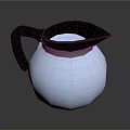 Modern White Tea Pot with Black Handle and Reflective Glossy Ceramic Surface 3d model