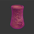 Brown Ceramic Decorative Furniture Vase With Intricate Carved Patterns And Rustic Style