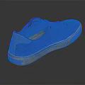 Casual Blue Mesh Low Top Sneakers With White Sole And Minimalist Design