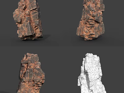 Wood And Stone Materials With Natural Texture And Detailed Structural Design In 3d model