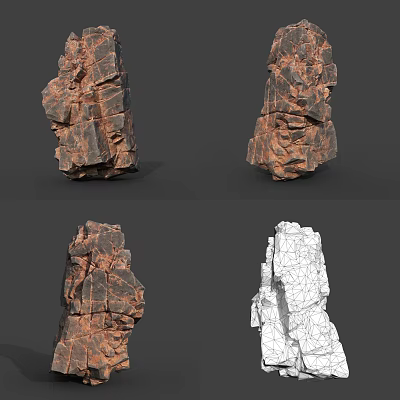 Wood And Stone Materials With Natural Texture And Detailed Structural Design In 3d model