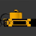 Yellow And Black Industrial Mechanical Device With Control Panel And Connecting Cables 3d model