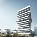 Aerial Planning of Modern Urban Architecture With High Rise Structures and Green Spaces