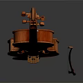 Classical Wooden Violin With Bow And Glossy Red Finish Musical Instrument