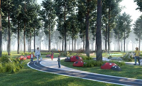 Modern Park Forest Ecological Park Children's Jungle Adventure Park Wild Park Insect Theme Children's Non-gravity Activity Area 3d model