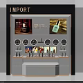 Modern Display Shelf With Circular Sections For Cosmetic Product Display And Countertop