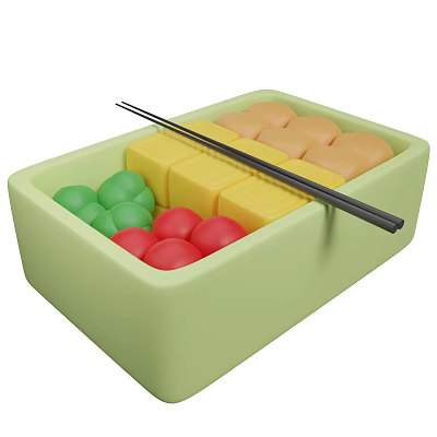 Modern Bento Fruit Lunch Cartoon Bento Cartoon Food Cartoon Lunch 3d model