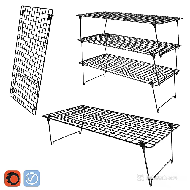 Two Seater Sofa With Metal Frame And Mesh Design For Home Living Space 3d model 