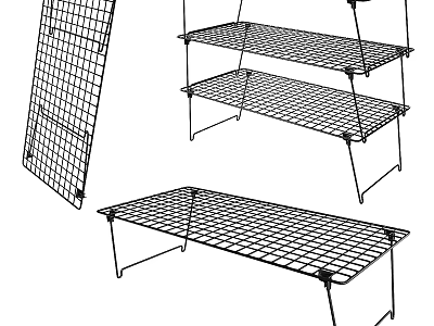 Two Seater Sofa With Metal Frame And Mesh Design For Home Living Space 3d model