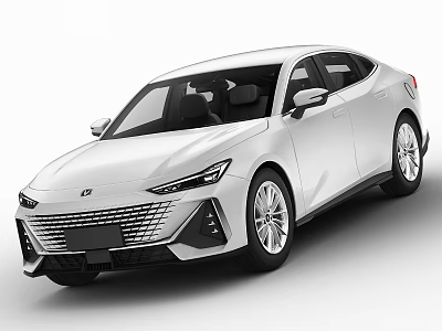 White Modern Sedan With Sleek Exterior And Front Grille Design Silver Wheels 3d model