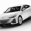 White Modern Sedan With Sleek Exterior And Front Grille Design Silver Wheels