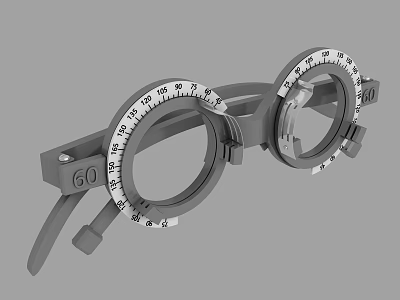 Gray Double Circular Frame Jewelry With Decorative Scales And Temple Details 3d model