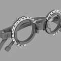 Gray Double Circular Frame Jewelry With Decorative Scales And Temple Details
