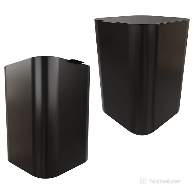 Black Metal Storage Basket With Sleek Surface And Angular Design For Home Organization 3d model