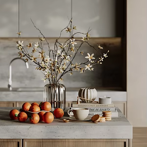 Modern Decorative Ornaments Combination Table Ornaments Fruit Ornaments Floriculture Books Jewelry 3d model
