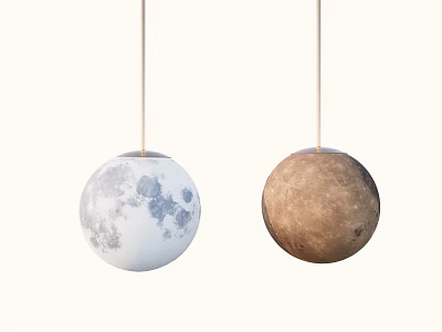 Moon Shaped Pendant Lights In Light Gray And Brown For Modern Interior Decor 3d model