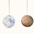 Moon Shaped Pendant Lights In Light Gray And Brown For Modern Interior Decor