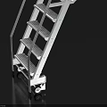 Industrial Metal Mobile Ladder With Wheels Handrail And Platform For Workplace Use