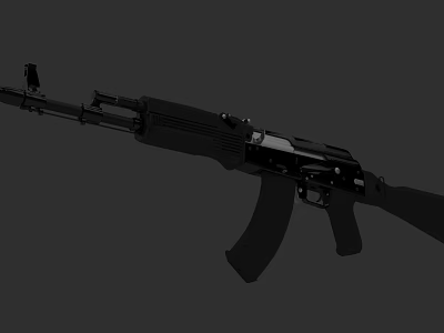 Modern Assault Rifle With Black Body And Detachable Magazine Design 3d model