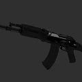 Modern Assault Rifle With Black Body And Detachable Magazine Design