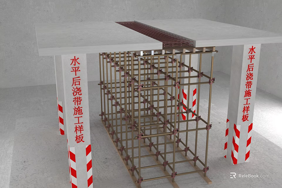 Industrial Equipment For Horizontal Post Cast Strip Construction Template With Steel Frame Support 3d model 
