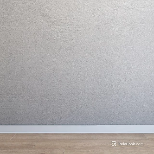 Grey Wall Interior With Smooth Surface And White Bottom Border 3d model 