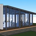 Modern Glass Garden Sunroom With Transparent Walls And Outdoor Seating Area