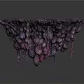Purple Organ Like Structure With Hair Like Hanging Protrusions And Textured Surface