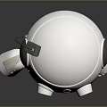 Cute White Robot Character With Big Black Eyes Round Head And Mechanical Limbs