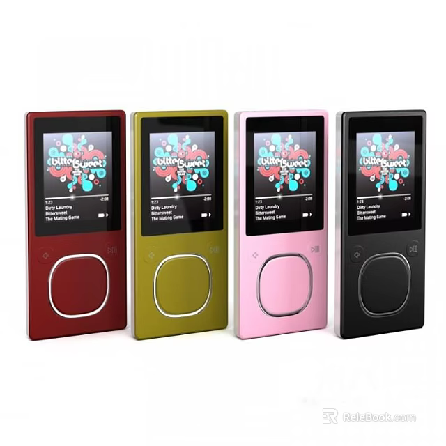 Portable Headphone Speakers In Multiple Colors With Screen Display And Round Button Design 3d model 