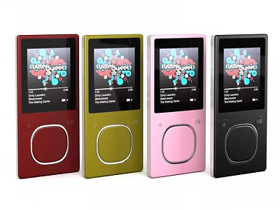 Portable Headphone Speakers In Multiple Colors With Screen Display And Round Button Design 3d model