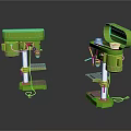 Green Electric Drill Presses With Stable Base Worktable And Open Top Cover