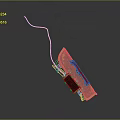 Portable Electronic Device With Metal Casing Red Green Components And Wire On Smooth Surface