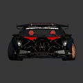 Speedhunters Themed Black Red Patterned Sports Car With Rear Spoiler Red Wheels
