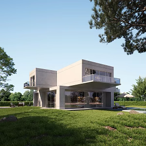 Simple Villa Modern Villa 3d model