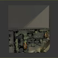Industrial Hardware Tools With Brick Wall Yellow Control Panel And Green Orange Striped Pipes
