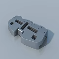 Metal Swing Door Hinge Component with Mounting Holes and Durable Structure 3d model